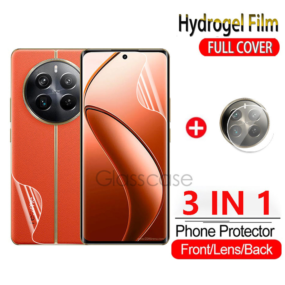 3 In 1 ฟิล์มไฮโดรเจลนิ่ม หน้า หลัง สําหรับ Realme 12 pro plus 12pro 12proplus 12+ 12X 12pro+ Realme12pro+ 5G