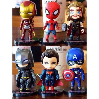 สถานที่ท้องถิ่น 6 ชิ้น/เซ็ต Marvel The Avengers Spider Man Iron Man Superman Batman อะนิเมะรูป COD สต็อกรูปตุ๊กตาของเล่นสําหรับของขวัญเด็กคอลเลกชันเครื่องประดับรถบ้านเค้กตกแต่ง