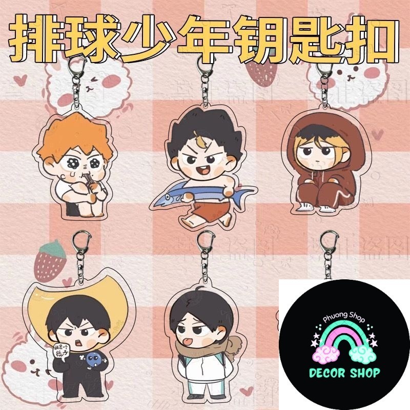 Haikyuu พวงกุญแจอะคริลิคพิมพ์ลายการ์ตูน hinata oikawa tooru สําหรับผู้หญิง