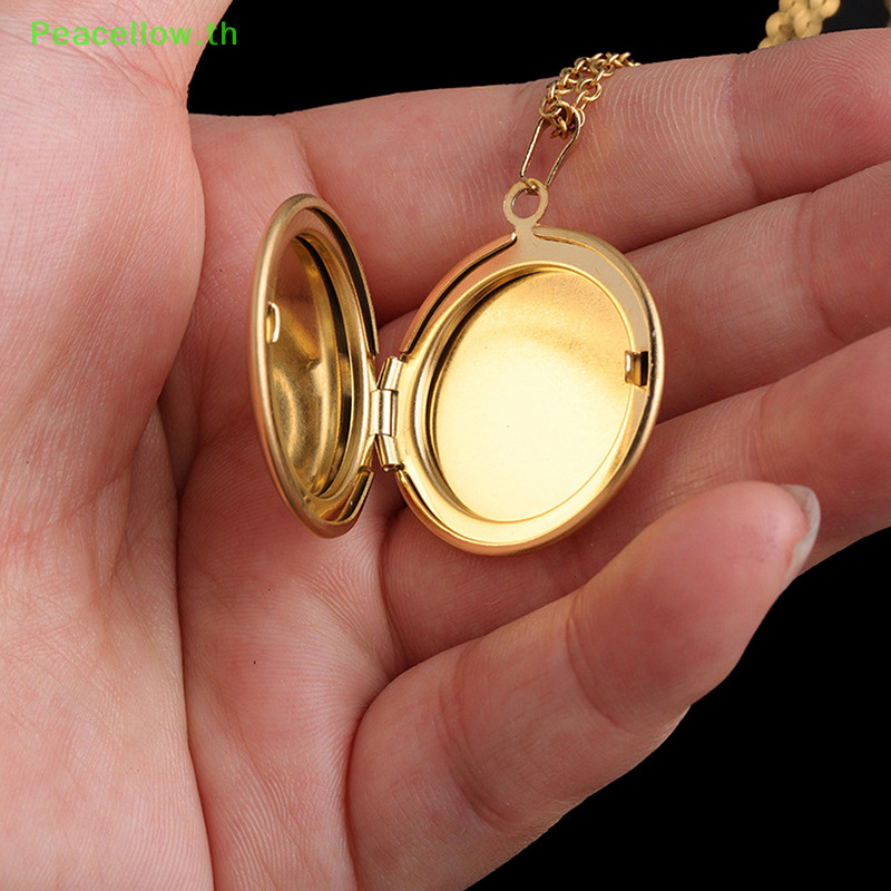 Peacellow สแตนเลส Photo Locket สร ้ อยคอ 3 สีเปิดรอบจี ้ สร ้ อยคอ TH