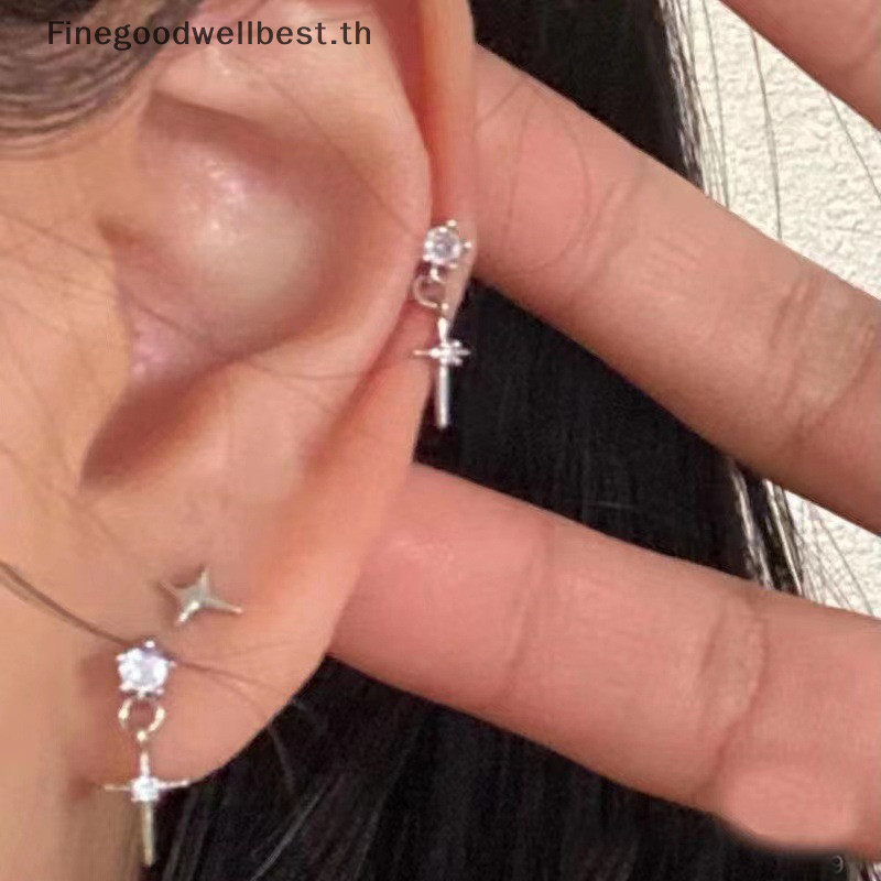 Fbth เครื่องประดับ ต่างหูสตั๊ด คริสตัล เพทาย สวยหรู น่ารัก แฟชั่นสําหรับผู้หญิง วัยรุ่น 1 คู่