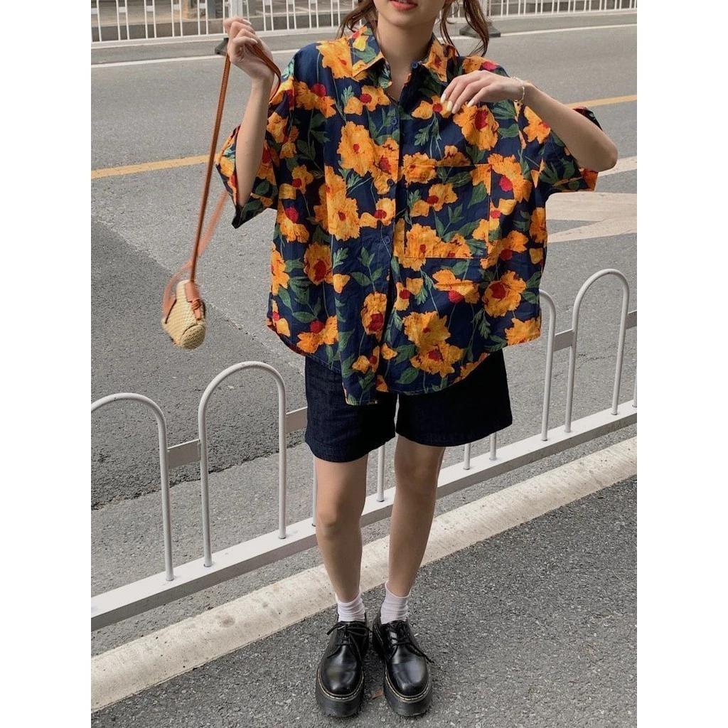 เสื้อสงกรานต์ผู้หญิง ลายดอก คอปก แขนสั้น ผ้าไหมอิตาลี thumbnail 8