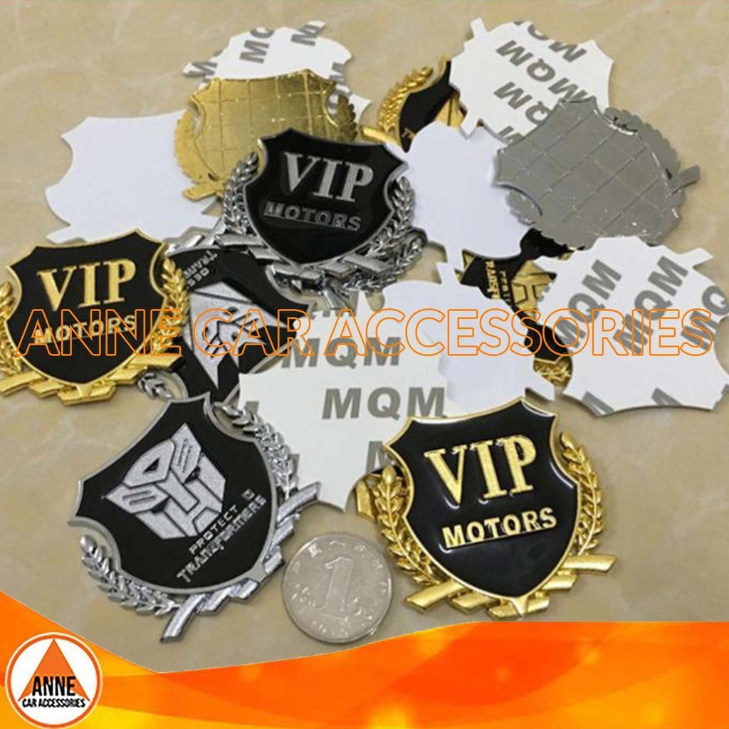ใหม่ สติกเกอร์โลหะ ลายตราสัญลักษณ์ VIP 3D สําหรับติดตกแต่งรถยนต์ รถจักรยานยนต์ 2 ชิ้น