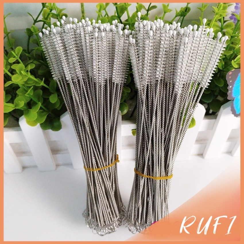 RUFI แปรงล้างหลอดดูด จุกนม ขนไนล่อน ไม่ทำให้เป็นรอย  Stainless steel soft straw straw brush