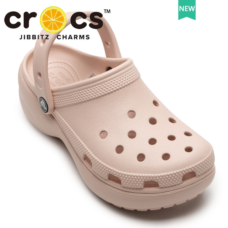 cross platform รองเท้าแตะพื้นหนา สวมใส่สบาย เหมาะกับเดินชายหาด สีชมพู#206750