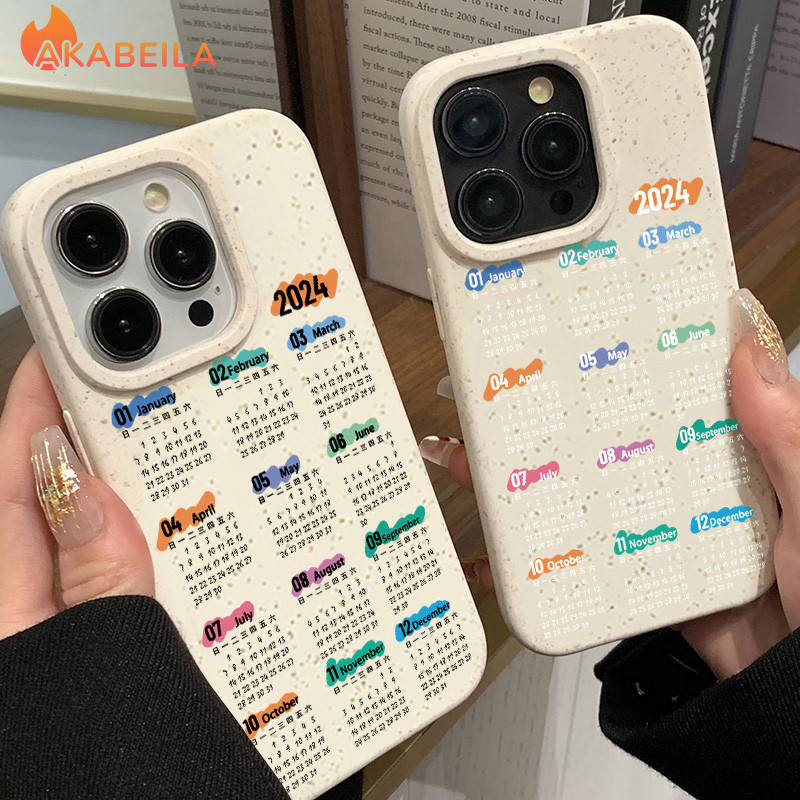 ปฏิทินปี 2024 เคส 7plus กรณีTPUสำหรับเคส iphone 11 12 13 14 15 Pro Max 6s 7 8 Plus SE XS Max XR XS เคส iphone เคสมือถือ