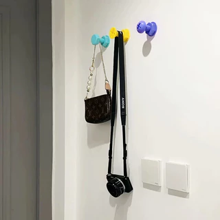 ตะขอติดผนัง (1ชุด 4ชิ้น) ติดของ ตกแต่งรถ พลาสติก สีสันสดใส