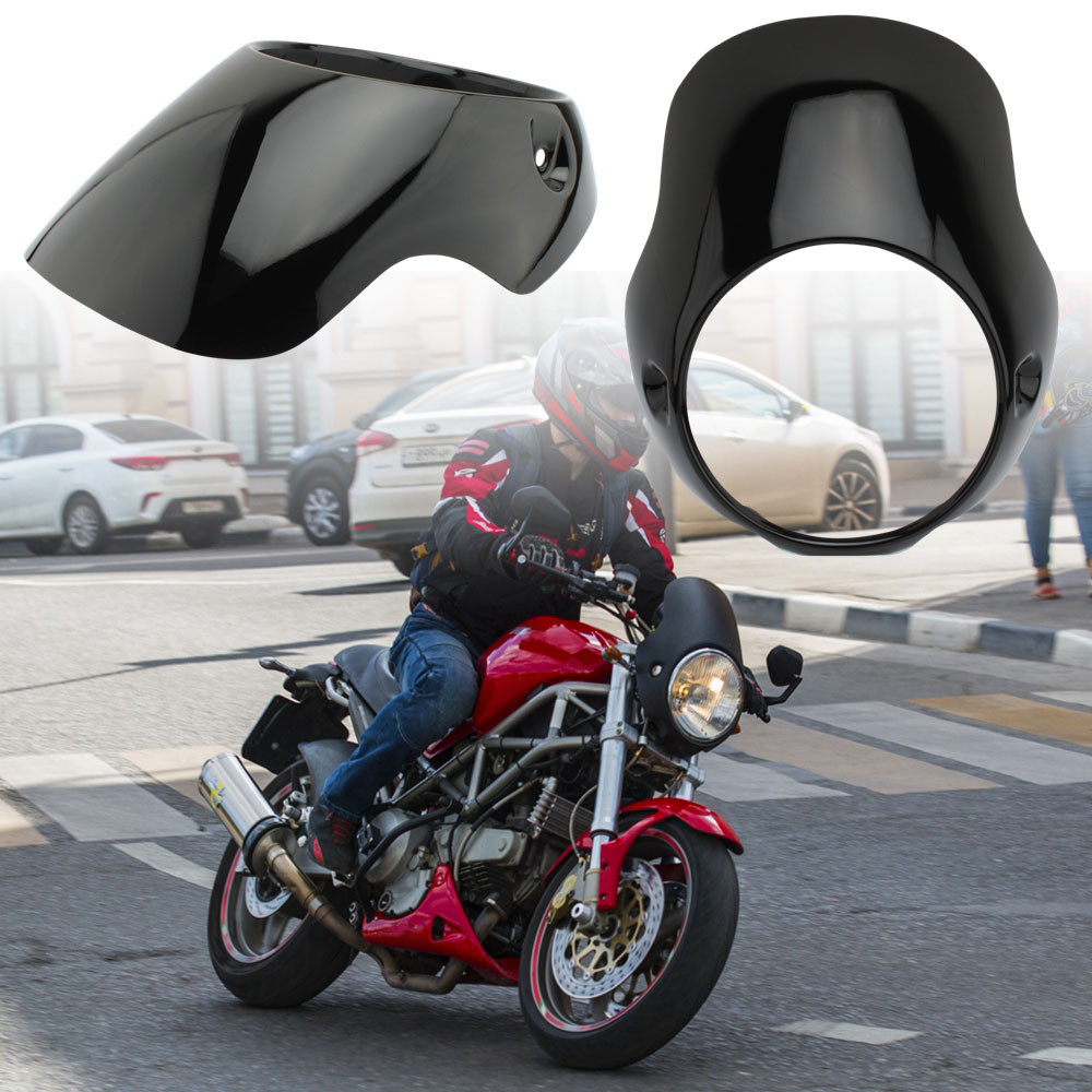 ไฟหน้ารถจักรยานยนต์ Fairing Cafe Racer 8 นิ้วฝาครอบกระจกสําหรับ Triumph BONNEVILLE T100 T120 สําหรับ