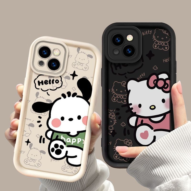 เคสโทรศัพท์มือถือ ลายสุนัข แมว พีช่า เรียบง่าย สําหรับ iPhone 5 5s 6 6s 7 8 se2016 se2020 se2022 se2 se3 7 Plus 8 Plus X XS XR XS Max 11 12 13 14 15 Pro Max