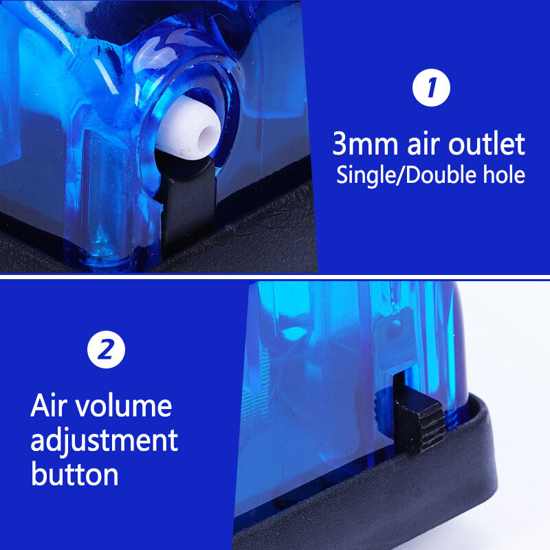 ปั้มอ็อกซิเจน ปั้มลม สำหรับตู้ปลา อุปกรณ์ครบชุด 1ทาง 2ทาง สายยาว 1ม. 2ม. มีระบบเซฟตี้ประหยัดพลังงาน - รูปที่ 3