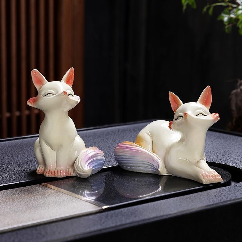 【พร้อมส่ง】จิ้งจอก 9 หาง  ฟิกเกอร์เรซิ่น รูปสัตว์ สําหรับตกแต่งสวน สนามหญ้ากลางแจ้ง เครื่องประดับ รูปสุนัขจิ้งจอกน้อยน่ารัก เปลี่ยนสีได้ สําหรับตกแต่งบ้าน ห้องนั่งเล่น ออฟฟิศ ราคา ถูกที่สุด ดีลบีเคเค แกลเลอรีภาพที่ 4