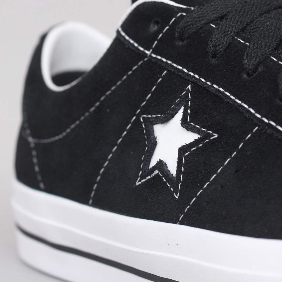 ♞,♘Converse One Star Pro Suede Ox Black รองเท้า new