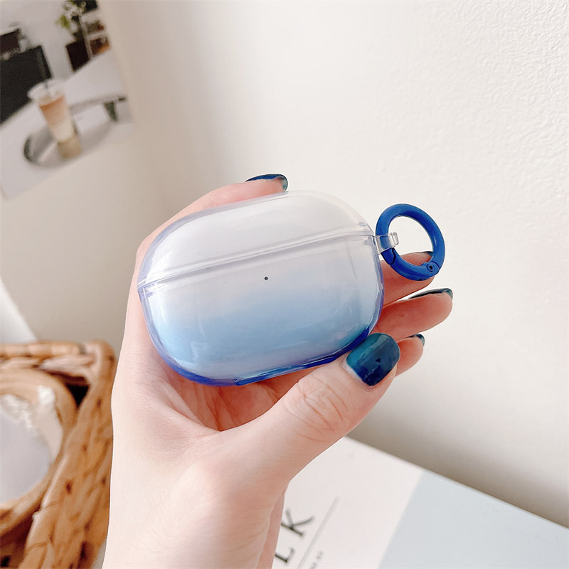 สําหรับ Redmi Buds 5 Pro กรณี TWS soft TPU Gradient หูฟังไร้สายโปร่งใสปลอกฝาครอบป้องกันพร้อมตะขอ