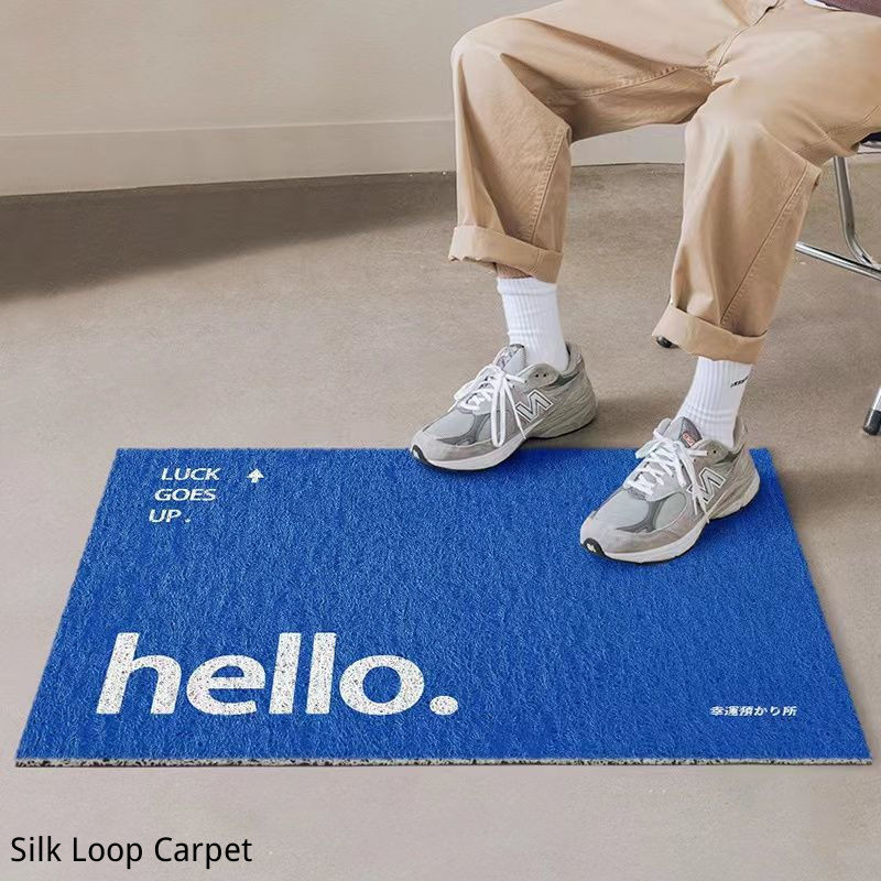 พรมเช็ดเท้า พรมเช็ดเท้า พรมพีวีซี กันลื่น กันฝุ่น ลาย Hello Creative สําหรับประตูทางเข้า