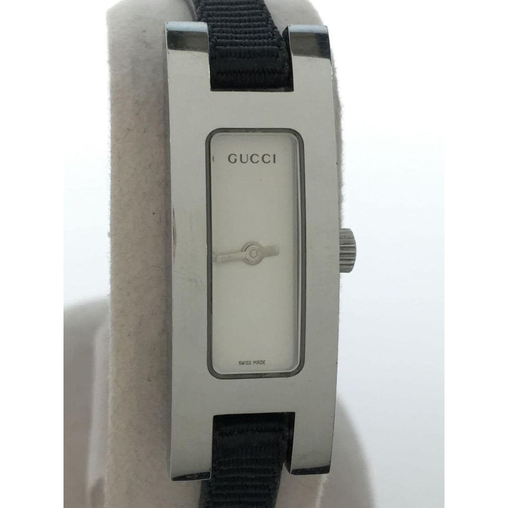 GUCCI Belt Wrist Watch Silver Black Men Direct from Japan Secondhand