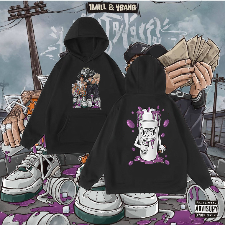 POP HOODIE| UNISEX ใหม่ (พร้อมส่ง) เสื้อกันหนาวมีฮู้ด 1MILL x 4BANG Bootleg