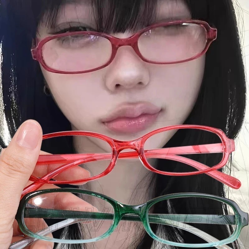 แว่นตาตกแต่ง - แว่นตา ทรงวงรี แคบ - ไล่โทนสี - วินเทจ, หวานเท่ - ป้องกันแสงสีฟ้า, แสงแบน - แว่นตากรอบสี่เหลี่ยม ขนาดเล็ก - แว่นตาป้องกันดวงตา