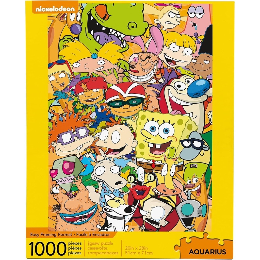 Nickelodeon 90s Puzzle (จิ๊กซอว์ 1000 ชิ้น) - สินค้าลิขสิทธิ์แท้ Nickelodeon &amp; ของสะสม - ปราศจากแสงจ้า - ขนาด 20x28 นิ้ว