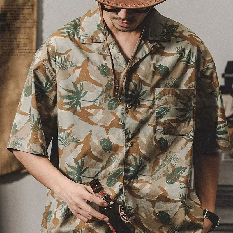 เสื้อเชิ้ตแขนสั้น พิมพ์ลายดาวห้าแฉก สไตล์มินิมอล แฟชั่นฤดูร้อน สําหรับผู้ชาย