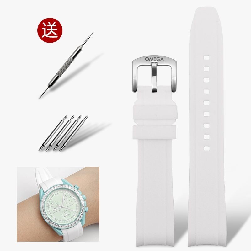 สายนาฬิกาข้อมือซิลิโคน กันน้ํา ขนาด 20 มม. สําหรับ Omega Swatch Omega Swatch Planet Joint Moon Mercury Arc