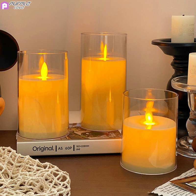 โคมไฟเทียนจําลอง LED สไตล์โรแมนติก สําหรับตกแต่งบ้าน ไฟแต่งห้อง หลอดไฟ led โคมไฟ