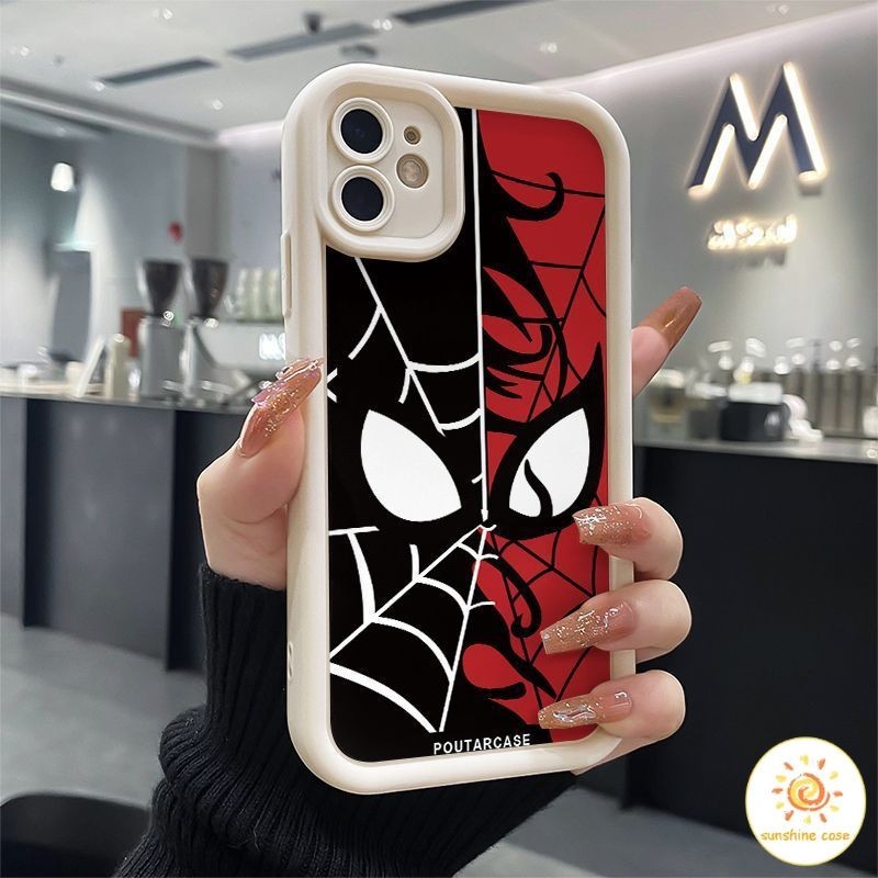 เคสโทรศัพท์มือถือ TPU ปกป้องเต็มสี่ด้าน ลายแมงมุม สำหรับไอโฟน11 For iPhone12 13 14 15Pro MAX X XS XR XS 7 8Plus