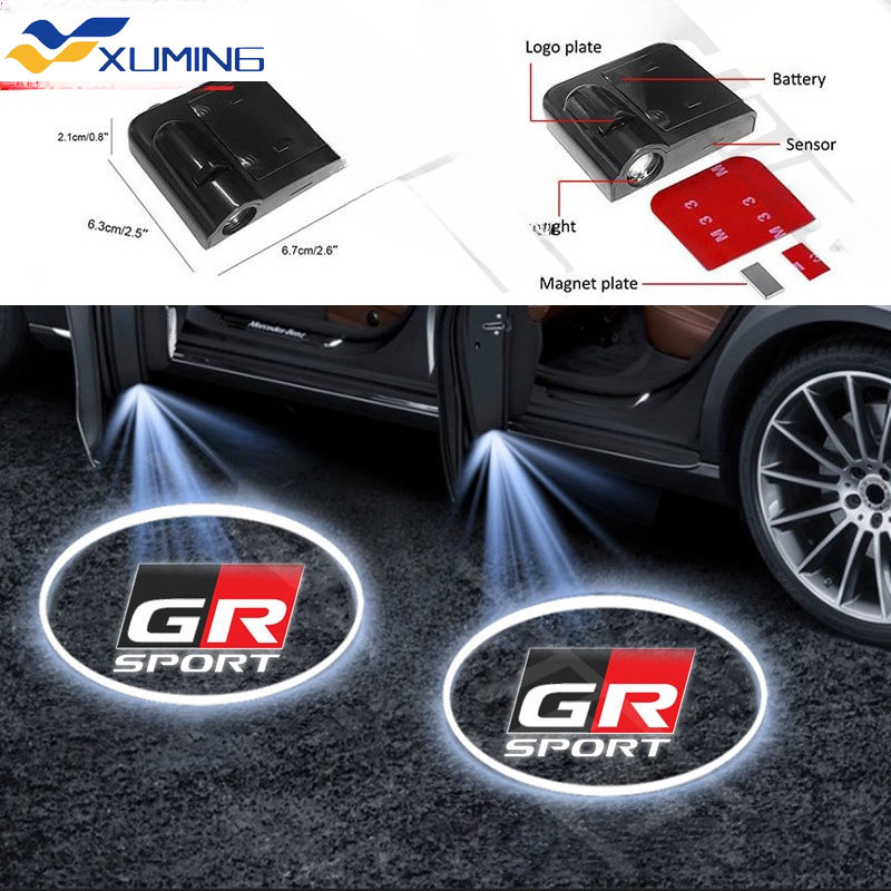 Xm-2 ชิ้น รถ ประตู ต้อนรับ ไฟ เลเซอร์ โปรเจคเตอร์ ผี โคมไฟเงา คําเตือน ไฟรอบด้าน สําหรับ Toyota GR Sport GR Gazoo Racing TRD อุปกรณ์เสริม