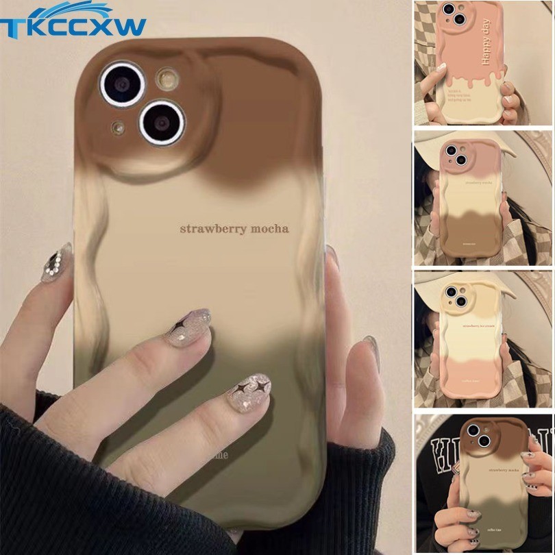 เคสโทรศัพท์มือถือแบบนิ่ม ไล่โทนสี ลายไอศกรีม ลาเต้ กาแฟ สําหรับ OPPO A36 A76 A96 A17 A17k A16 A16s A54s A15 A15s A7 Ax7 A5s Ax5s AX5 A3S A12 A12e A31 A9 A5 2020