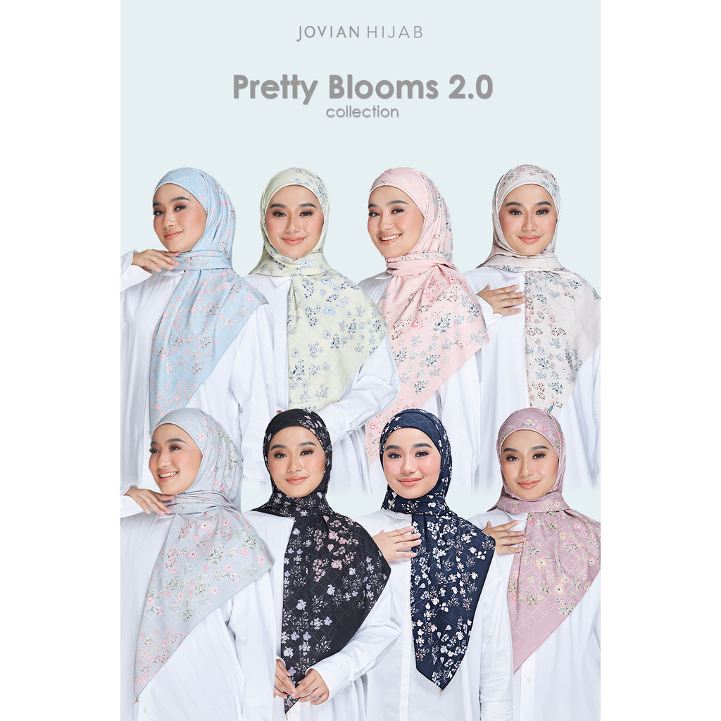 ผ้าคลุมไหล่ ทรงสี่เหลี่ยม พิมพ์ลาย Jovian Hijab l Paula Pretty Blooms สไตล์คลาสสิก