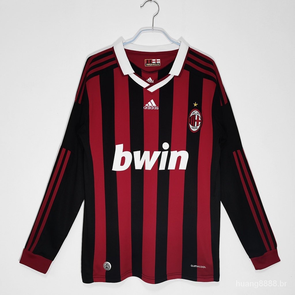 [ย้อนยุค | คุณภาพสูง] 09-10 AC Milan เสื้อเชิ้ตแขนยาว ลายฟุตบอล S-2XL 1:1 TOP ZEAT 5NBK