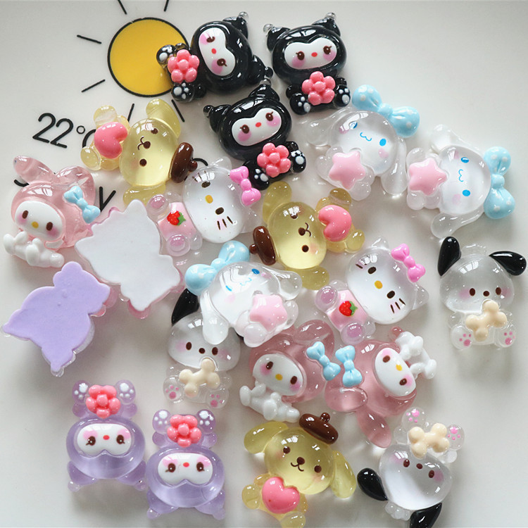 การ์ตูน Sanrio Crocs Charm Pochacco Jibits Crocks Kuromi 3d Jibbitz โปร่งใส Cinnamoroll Jibitz Croc สําหรับผู้หญิงอุปกรณ์เสริมตกแต่ง