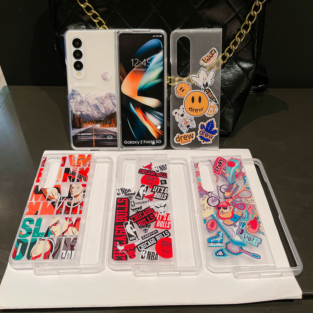 เคสโทรศัพท์มือถือ ผิวด้าน หรูหรา สีสันสดใส สําหรับ Samsung Galaxy Z Fold 4 Z Fold 3 Z Fold4 Z Fold5
