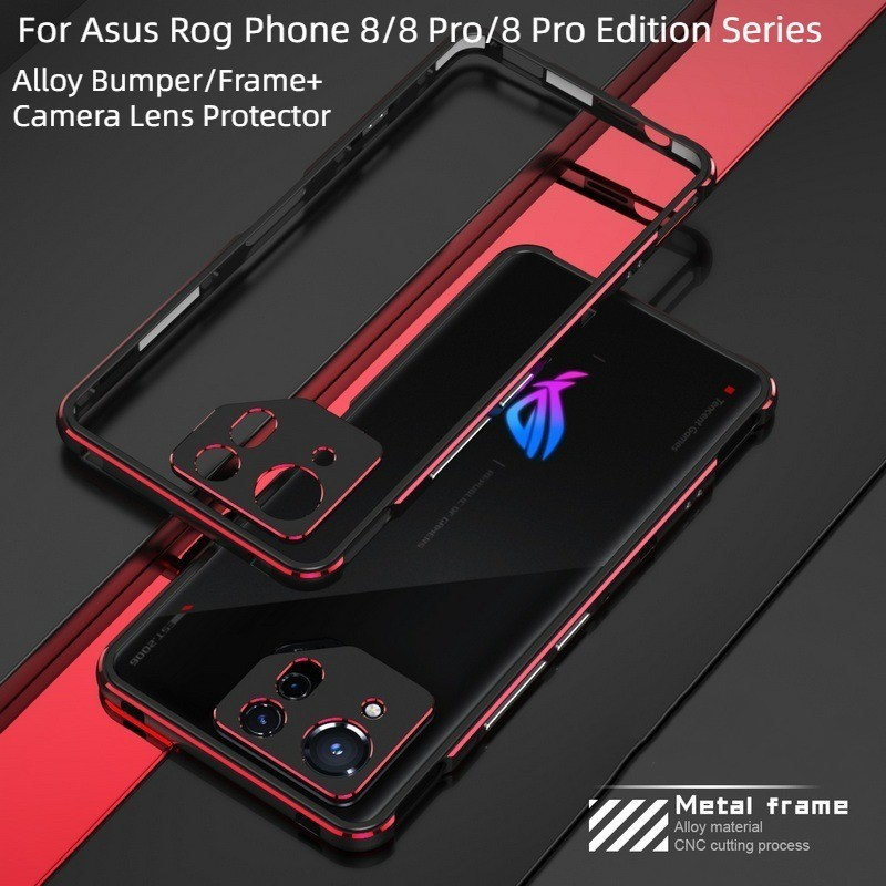 Luxury Ultra Thin & Light โลหะกล้องเลนส์ Protector Alloy กันชนเคสโทรศัพท์สําหรับ Asus Rog โทรศัพท์ 8 Pro 7 Ultimate 6 6S Pro 5 5Pro 9 9Pro 8Pro Edition ปลอกกันกระแทก
