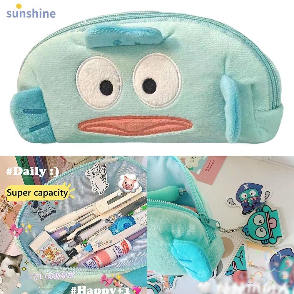 Ssunshine กระเป๋าเครื่องเขียน กระเป๋าดินสอ ปากกา มีซิป ขนาดใหญ่ จุของได้เยอะ ลายปลาน่าเกลียดน่ารัก สําหรับนักเรียน