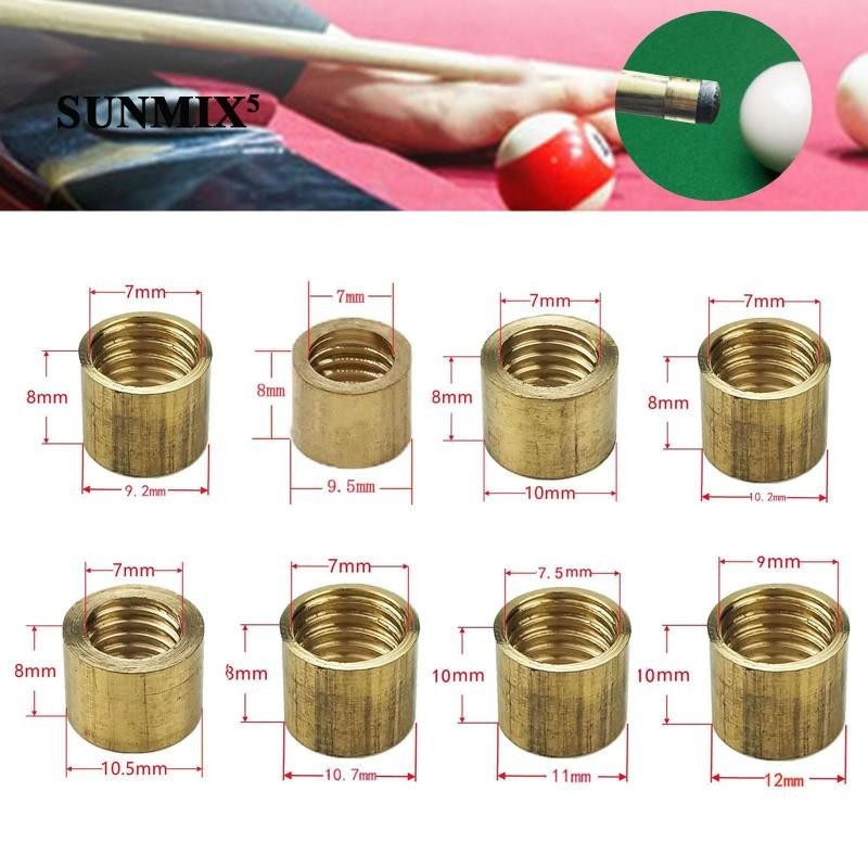 ปลอกโลหะทองเหลือง สําหรับไม้คิวบิลเลียด 10 ชิ้น