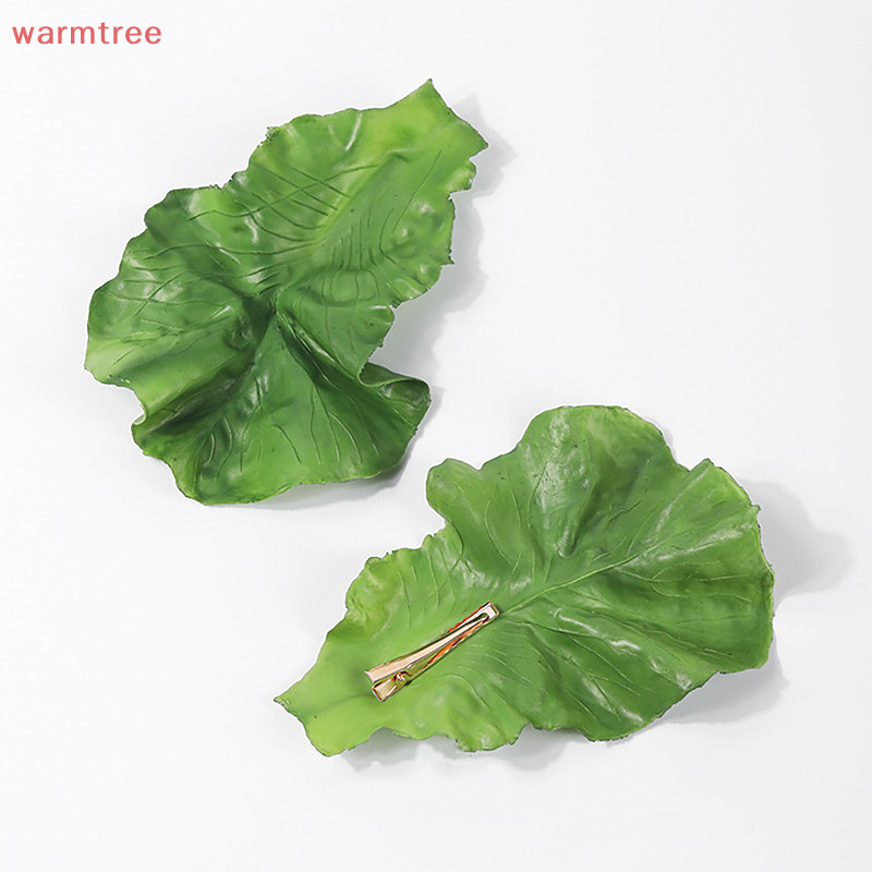 (warmtree) กิ๊บติดผมจําลอง รูปผักกาดหอม ใบผัก สีเขียว เครื่องประดับผม แบบสร้างสรรค์ สําหรับเด็กผู้หญิง