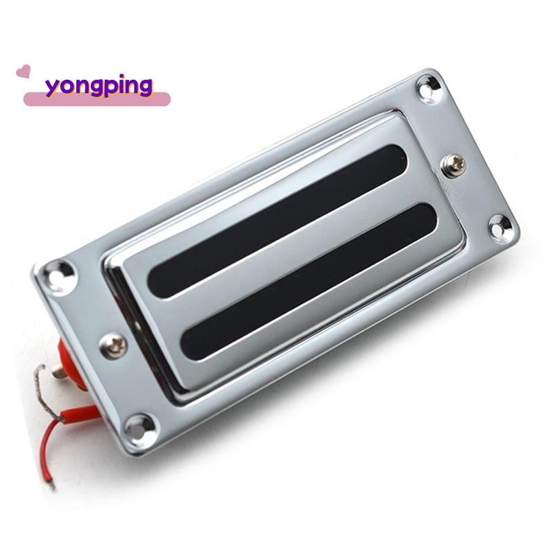 2 สาย 68X29MM มินิกีตาร์ไฟฟ้า Humbucker รถกระบะกรอบโลหะสําหรับ LP กีตาร์ Chrome, คอ