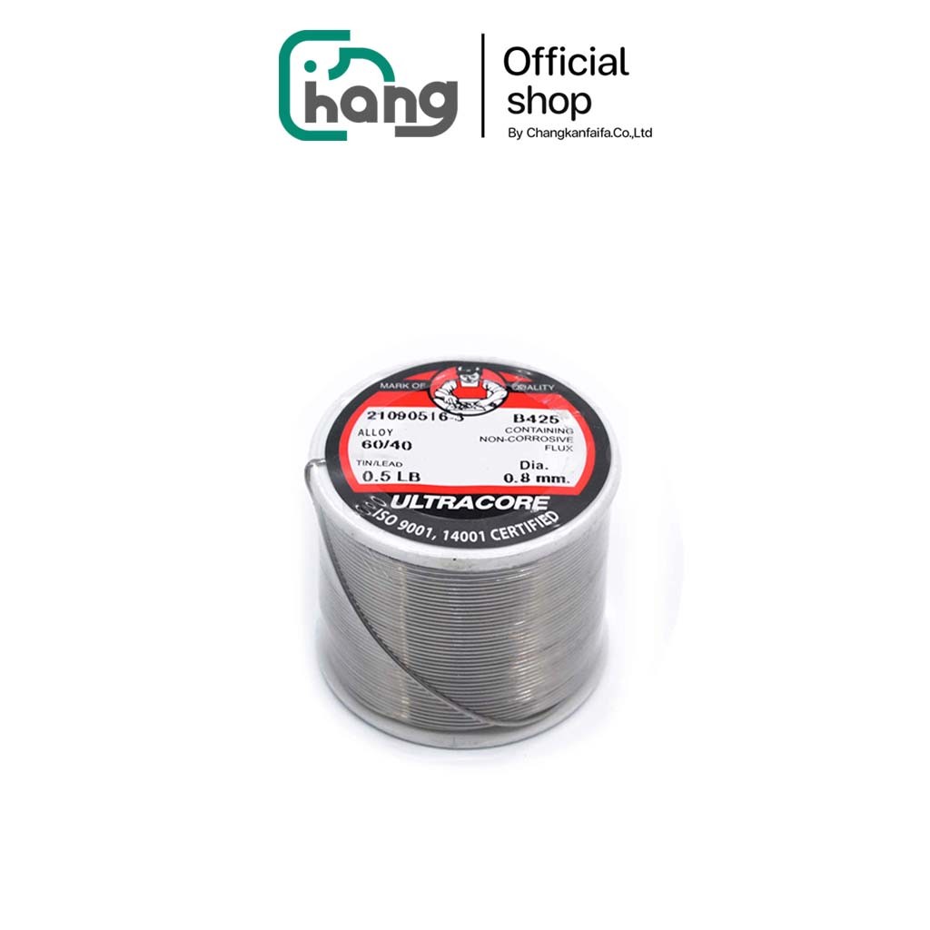 (พร้อมส่ง) ULTRACORE ตะกั่วบัดกรี ขนาดเส้น 1.2mm. 60/40 (น้ำหนัก 0.5 ปอนด์) ตะกั่วเส้น ตะกั่วม้วน ความยามประมาณ 26 m