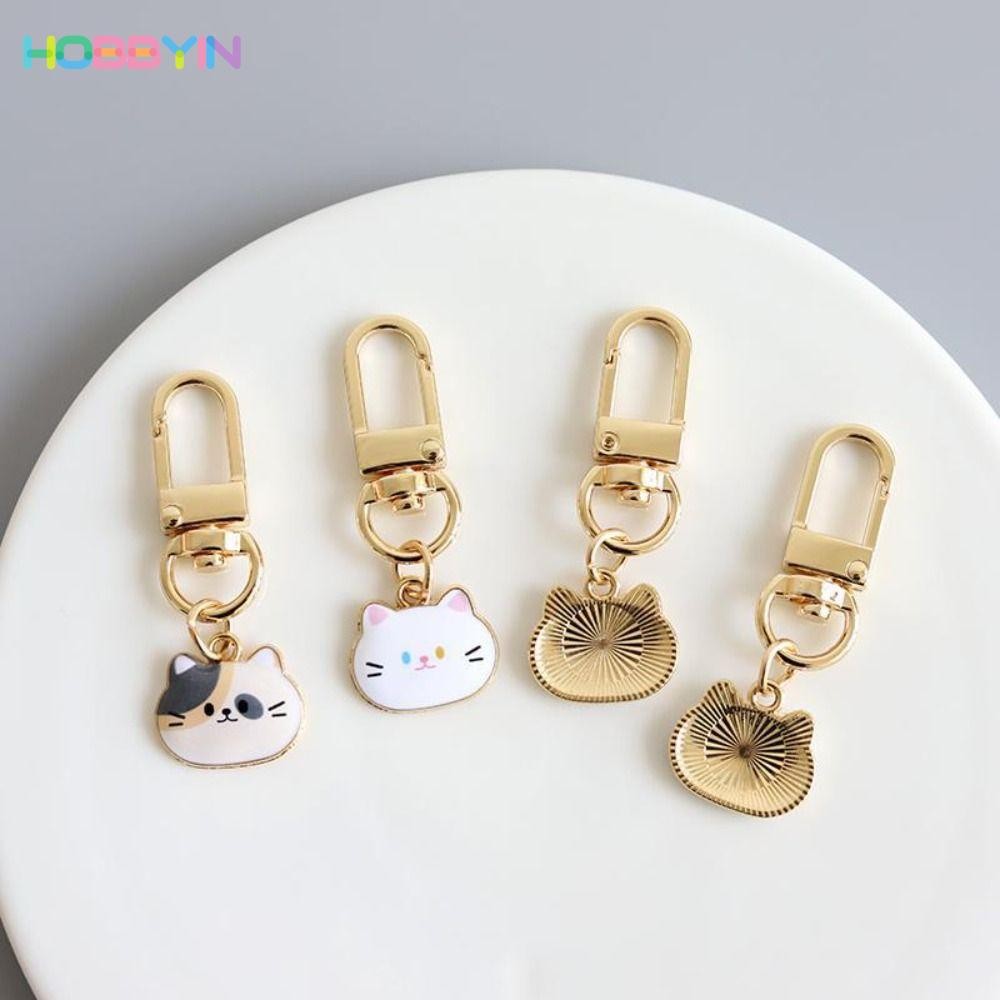 HOBBYIN พวงกุญแจโลหะ จี้รูปแมว ขนาดเล็ก สําหรับห้อยกระเป๋า