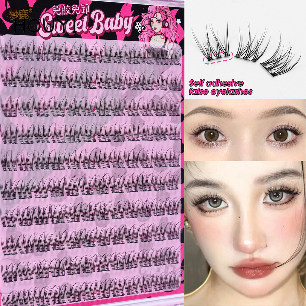 ปราศจากกาว Segmented Cat Eye Effect ขนตาปลอม - Reusable Self-กาว Lashes DIY Extension Eyes เครื่องมือ