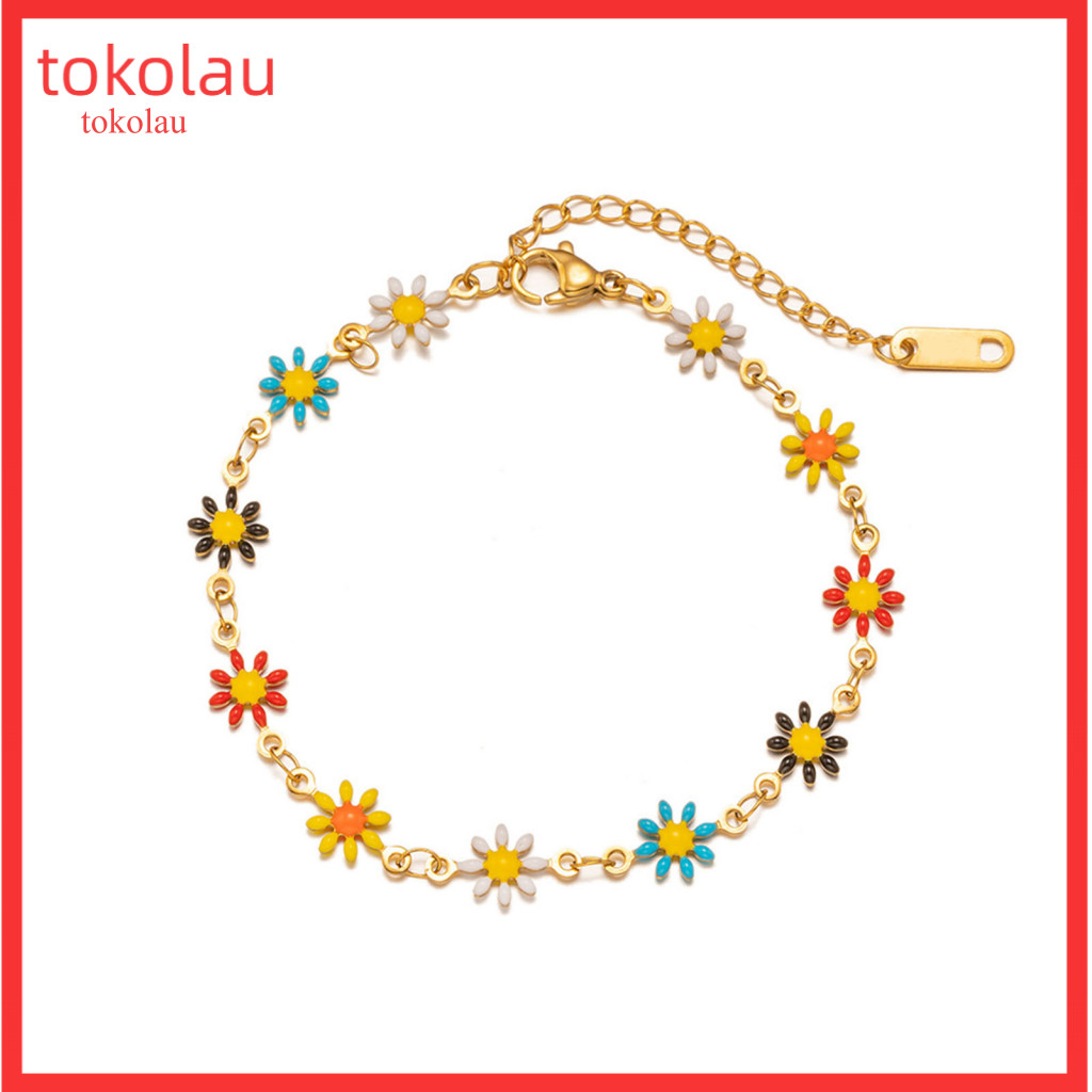 สร้อยคอสัญลักษณ์มิตรภาพ โบฮีเมียน ดอกไม้ เค้นคอ สีสันอินเทรนด์ พร้อมสร้อยข้อมือ ชุดเครื่องประดับ ของขวัญสําหรับน้องสาว ลูกสาว ภรรยา