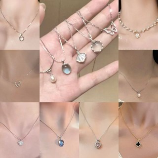 สร้อยคอโบว์เพชรสําหรับผู้หญิงอารมณ์ระดับไฮเอนด์โซ่กระดูกไหปล…