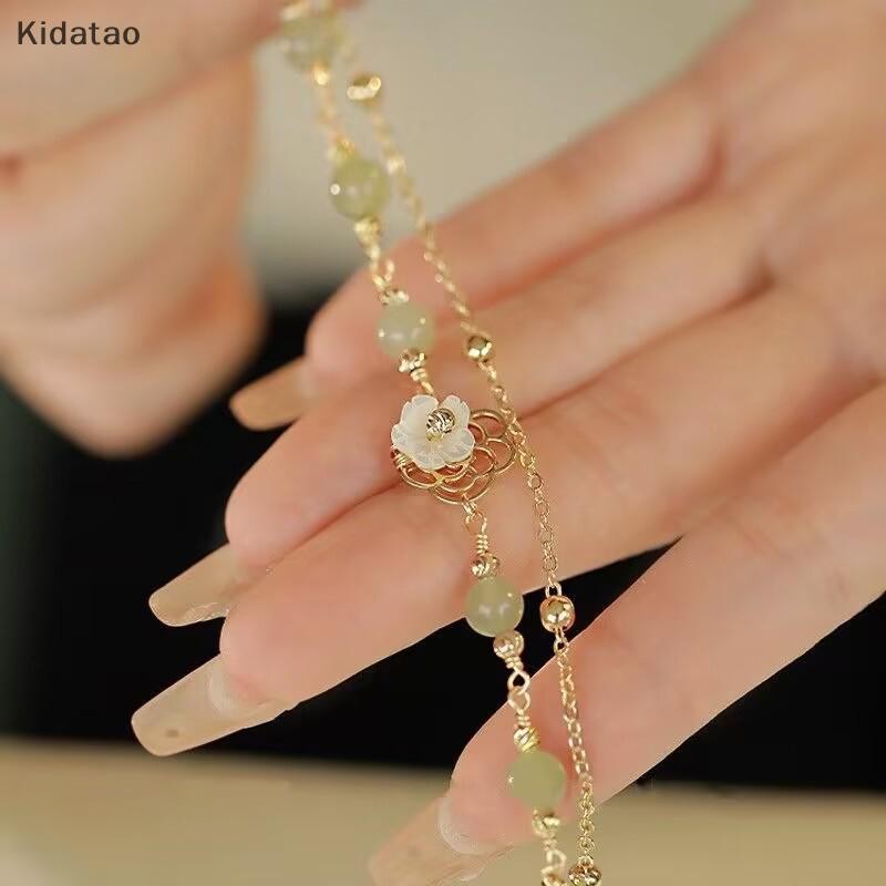 Kidatao สไตล์จีนแฟชั่นการออกแบบเฉพาะ Elegant ประณีต Double-layer ดอกไม้สร้อยข้อมือลูกปัดสําหรับผู้หญิงเครื่องประดับของขวัญพรีเมี่ยมใหม่