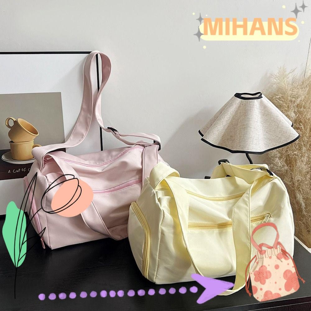 Mih กระเป๋าสะพาย Messenger ไนลอนน้ําหนักเบา กีฬาโยคะ Satchels ความจุใหญ่ กระเป๋าสะพายข้าง กระเป๋าเดินทาง