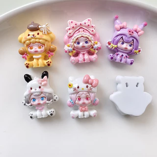 100 ชิ้นในสต็อก ซีรีส์สาว Sanrio SP เรซิน DIY ครีมกาว ของประดับทำมือ กิ๊บติดผม เคสโทรศัพท์ วัสดุขวดน้ำ
