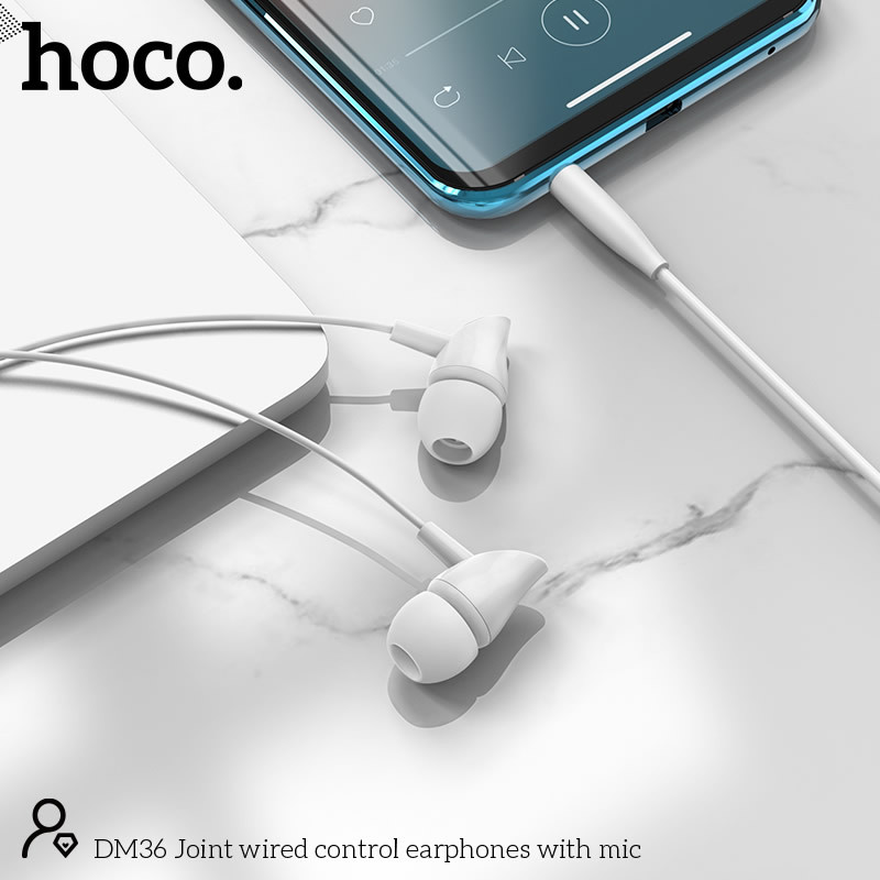 HOCO DM36 หูฟังอินเอียร์ พร้อมไมโครโฟน เสียงคมชัด ควบคุมเพลง & รับสายได้ หูฟังมีสาย หูฟังมีไค์ hc8
