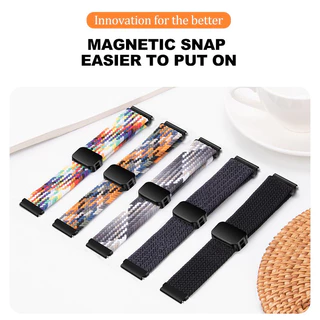 20 มม.22 มม.แม่เหล็ก Braided Loop สําหรับ Realme นาฬิกา S/S pro กีฬาสายรัดข้อมืออุปกรณ์เสริมสําหรับ Realme นาฬิกา 5 / 3 /3pro /2 / 2Pro / T1 สร้อยข้อมือไนลอนยืดหยุ่น