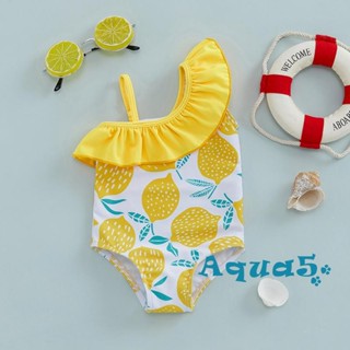 อุ๊ย-เด็กสาวชุดว่ายน้ําฤดูร้อนนัวเนียแขนกุดมะนาวพิมพ์ชุดว่าย…