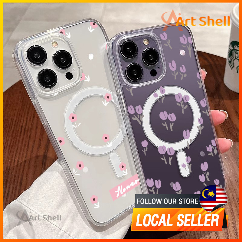 เข้ากันได้กับ iphone 16 Pro Max A หน้าจอเต็มไปด้วยดอกไม้สีม่วง 12 13 14 15 11 Pro Max Casing xr xs M