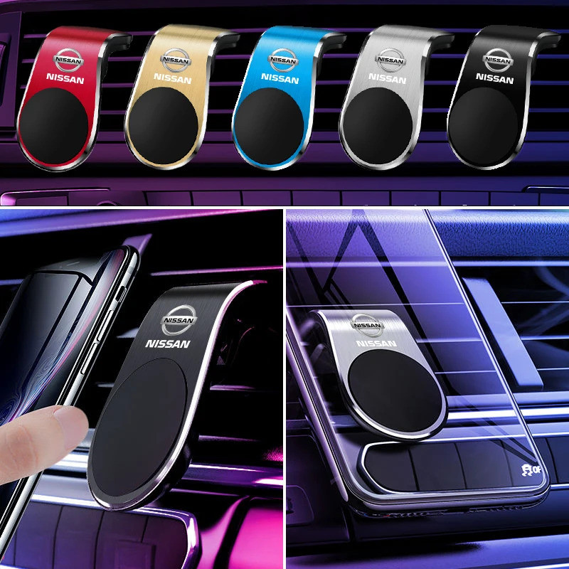 ที่วางโทรศัพท์ในรถยนต์โลหะแม่เหล็กสำหรับ Nissan Nismo X-trail Almera Qashqai Tiida Patrol Y62 Teana 